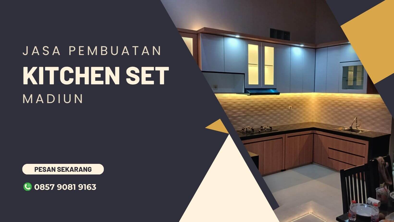 Jasa pembuatan kitchen set custom di Madiun